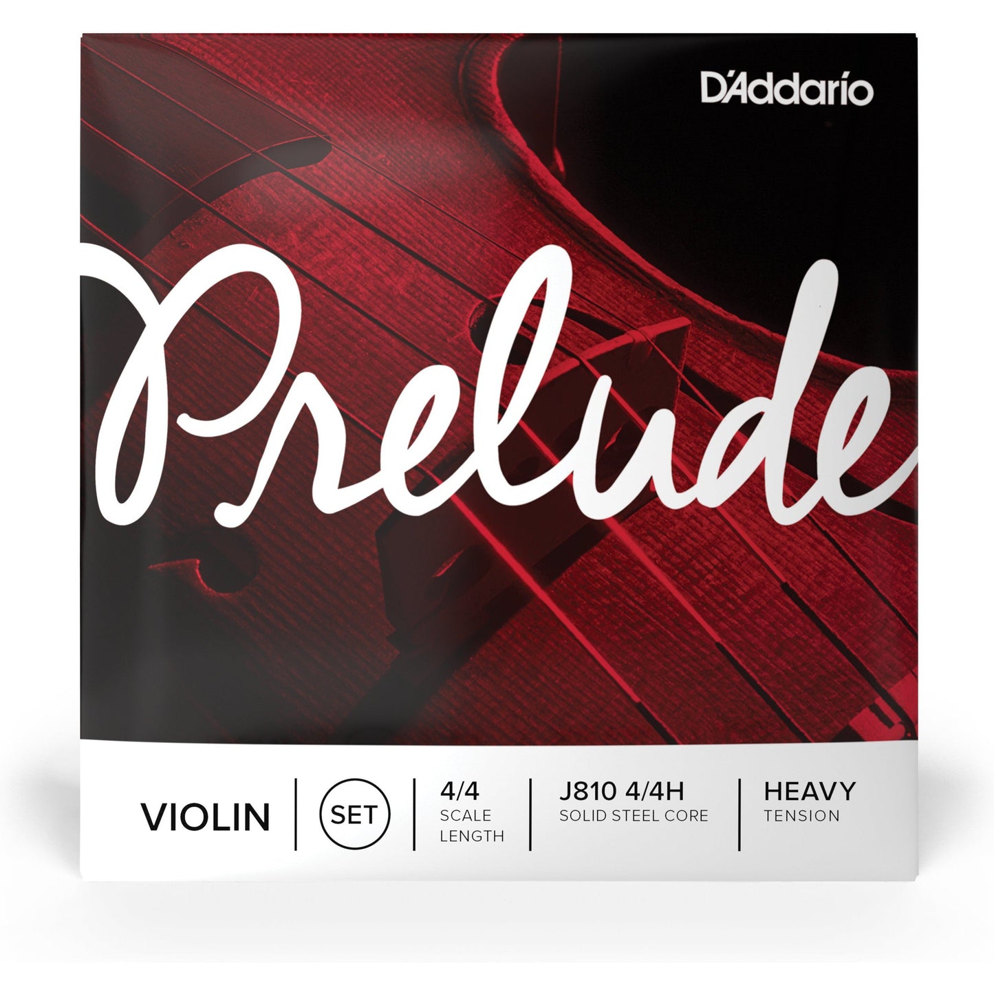 D'Addario Prelude Violin String Set, 4/4 Scale, Heavy Tension