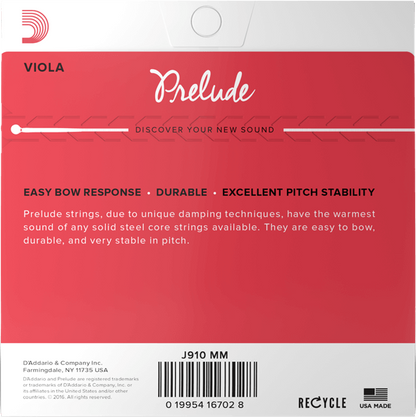 D'Addario Prelude Viola String Set – Medium Scale – Medium Tension