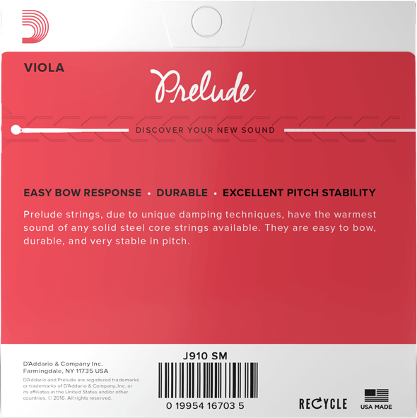 D'Addario Prelude Viola String Set – Short Scale – Medium Tension