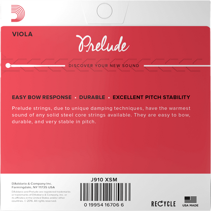 D'Addario Prelude Viola String Set – Extra Short Scale – Medium Tension