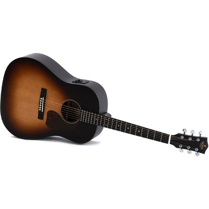 Sigma LM-SGE Dreadnought Acoustic Guitar Slope Shoulder Solid Sitka Spruce Top - Mahogany Back and Sides - Sunburst - Satin