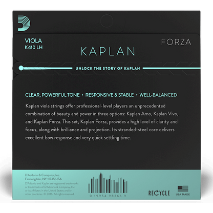D'Addario Kaplan Forza Viola String Set – Long Scale – Heavy Tension