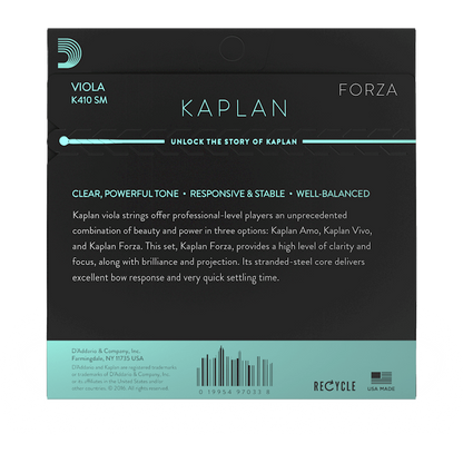D'Addario Kaplan Forza Viola String Set – Short Scale – Medium Tension