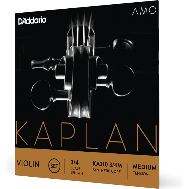 D'Addario Kaplan Amo Violin String Set – 3/4 Scale – Medium Tension