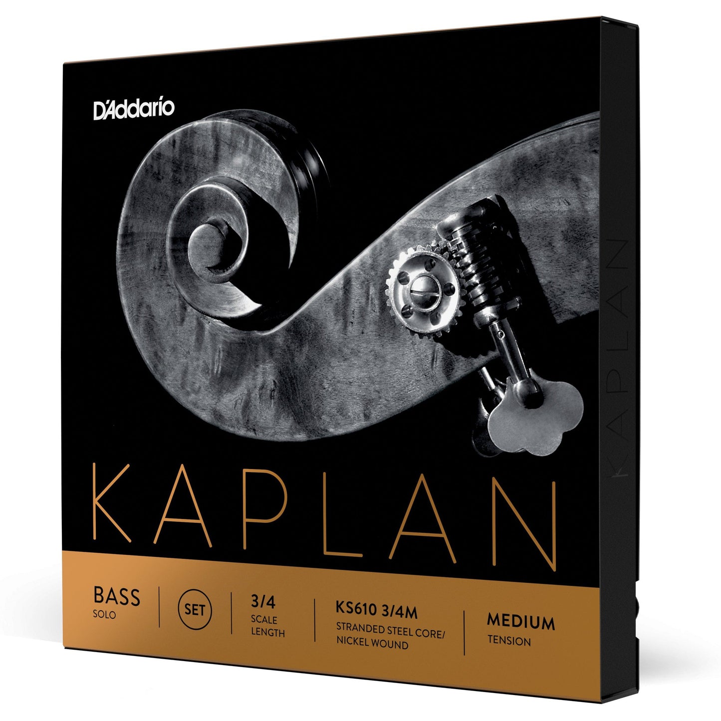 D'Addario Kaplan Solo Double Bass String Set, 3/4 Scale, Medium Tension