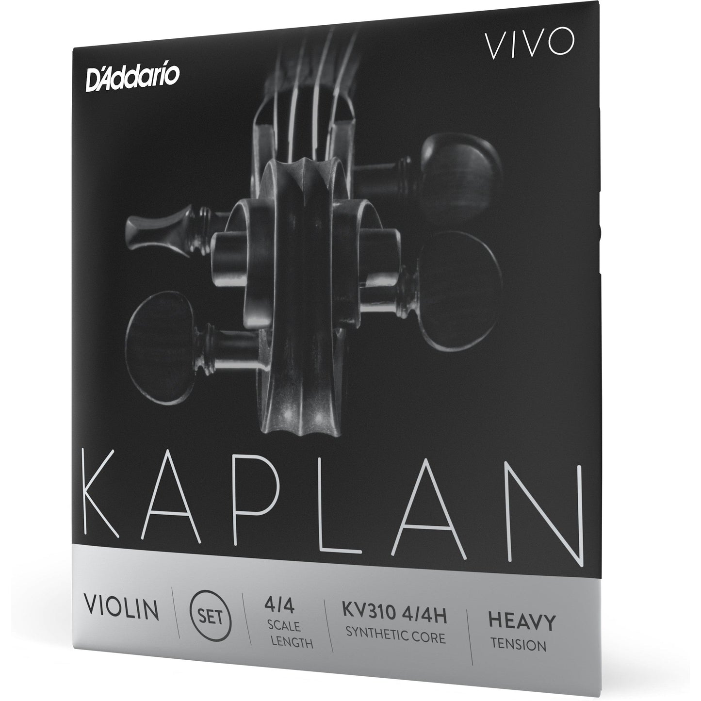 D'Addario Kaplan Vivo Violin String Set, 4/4 Scale, Heavy Tension