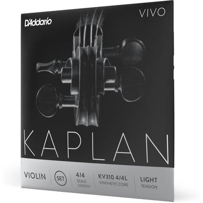 D'Addario Kaplan Vivo Violin String Set, 4/4 Scale, Light Tension