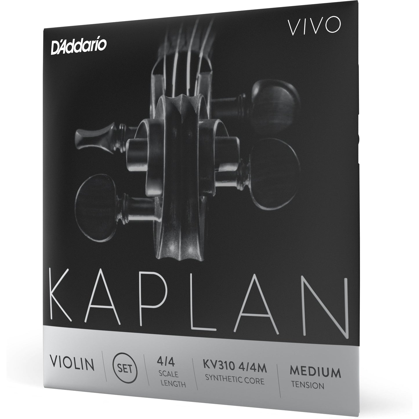 D'Addario Kaplan Vivo Violin String Set, 4/4 Scale, Medium Tension