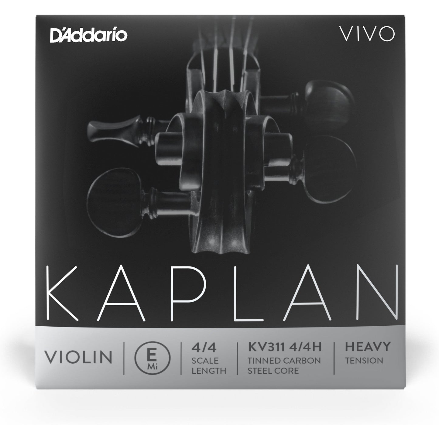 D'Addario Kaplan Vivo Violin E String, 4/4 Scale, Heavy Tension