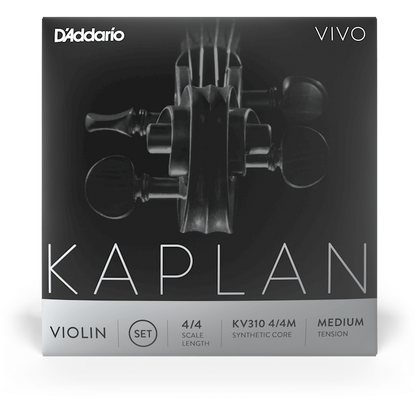 D'Addario Kaplan Vivo Violin D String – 4/4 Scale – Medium Tension