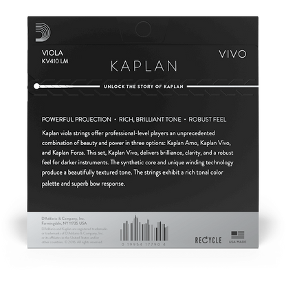 D'Addario Kaplan Vivo Viola D String – Long Scale – Medium Tension