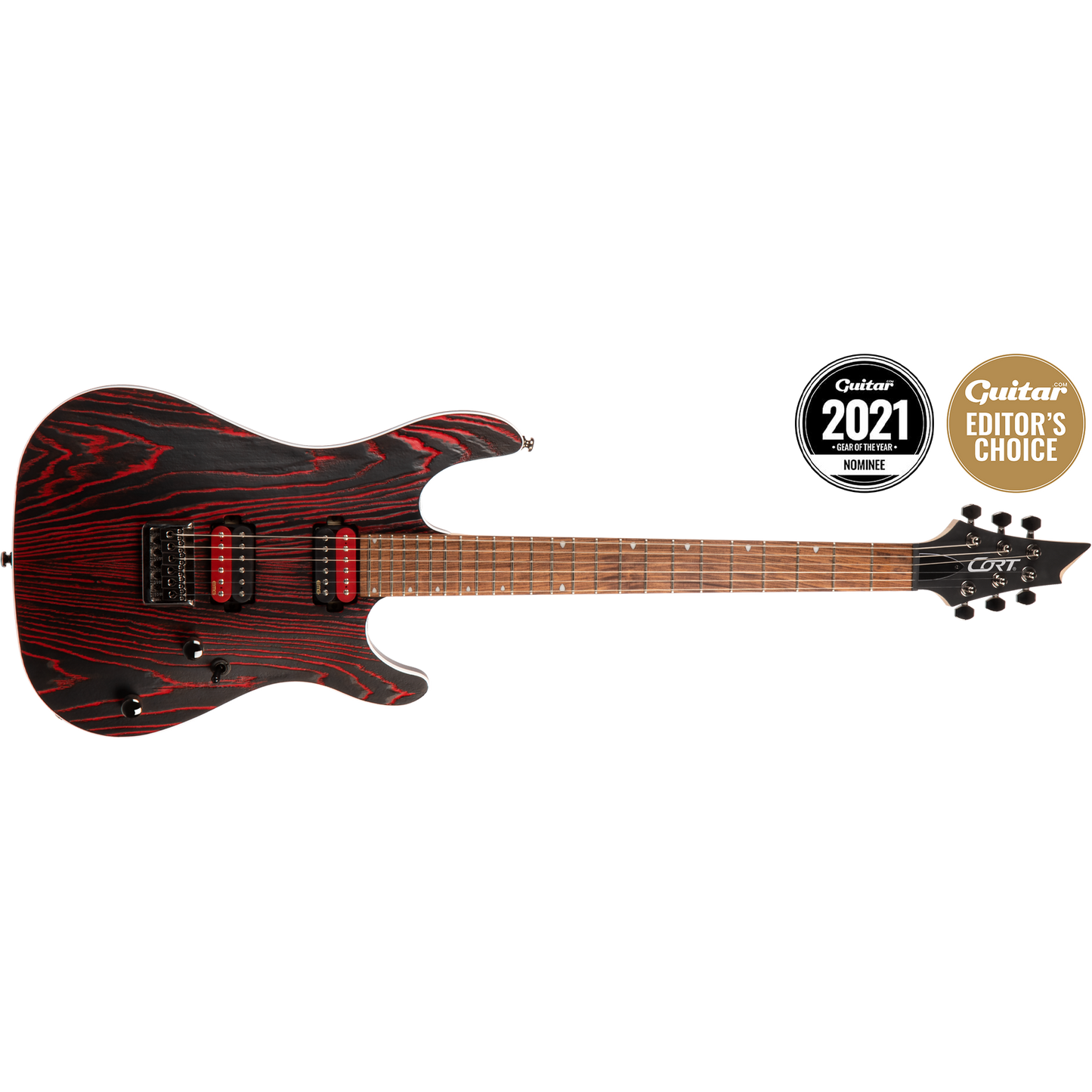 Cort KX300 Etched EBR Electric Guitar Etched Black Red