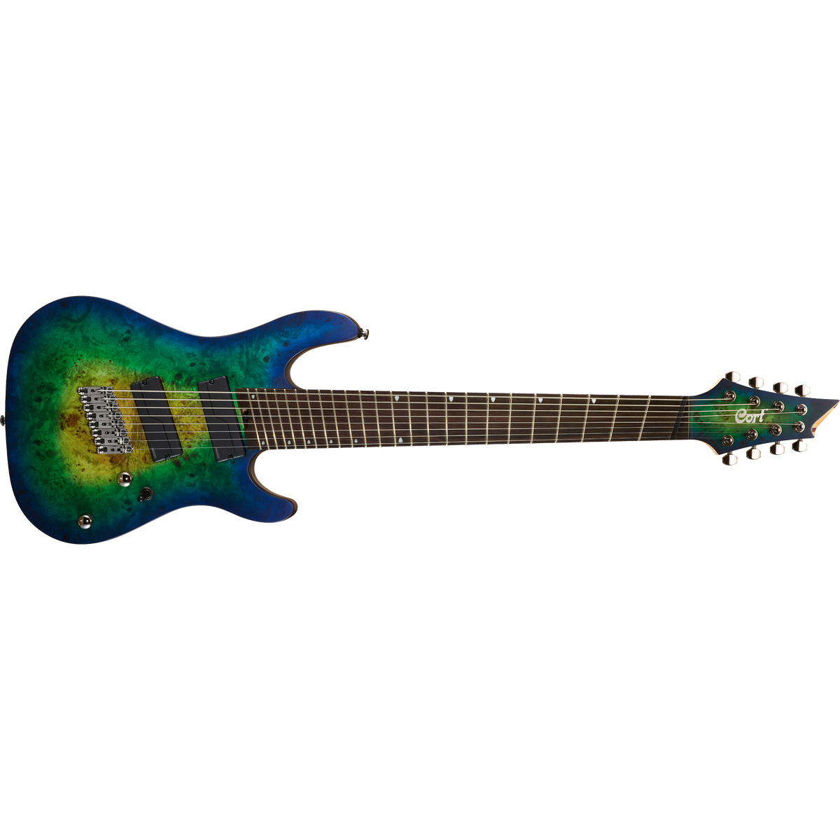 Cort KX508 Multi-Scale 8-String Electric Guitar – Marina Blue Burst