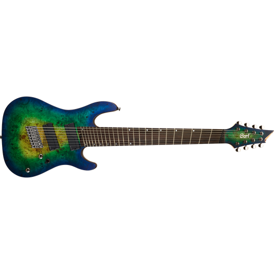 Cort KX508 Multi-Scale 8-String Electric Guitar – Marina Blue Burst