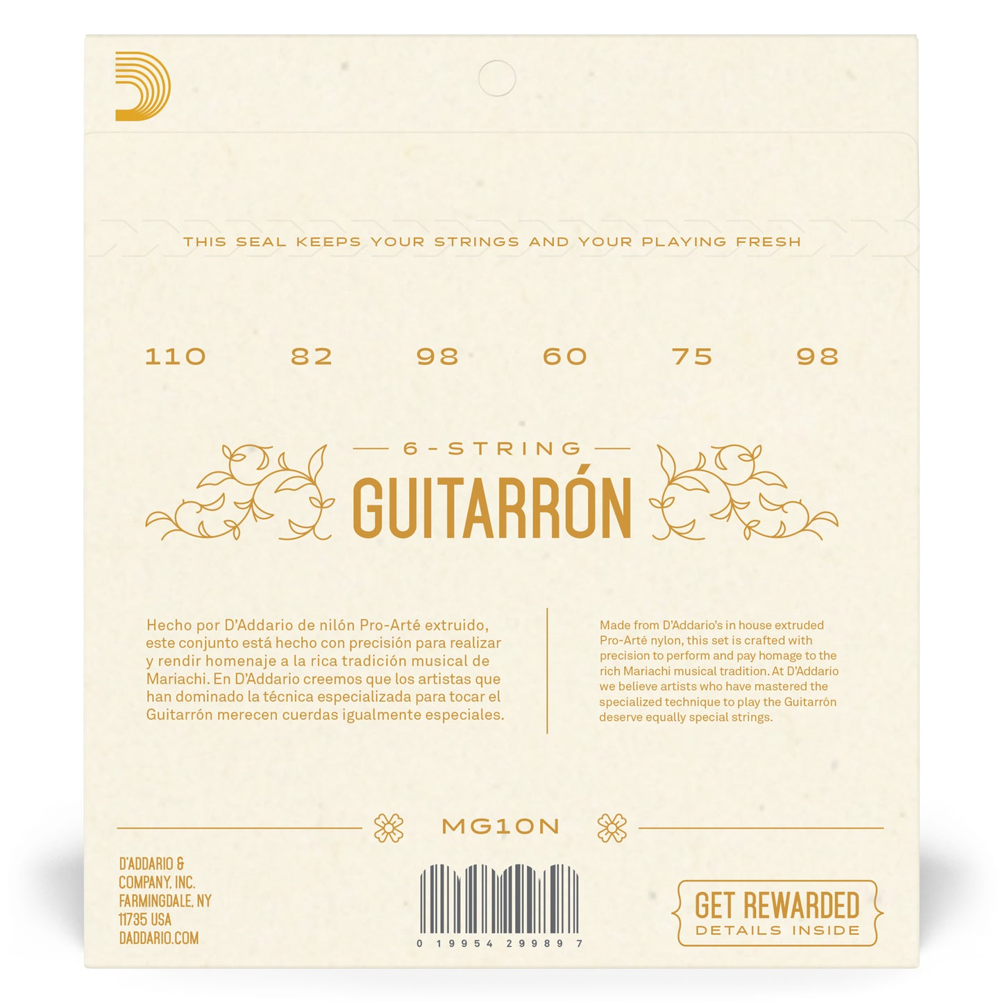 D’Addario MG10N Guitarrón Normal Tension Strings