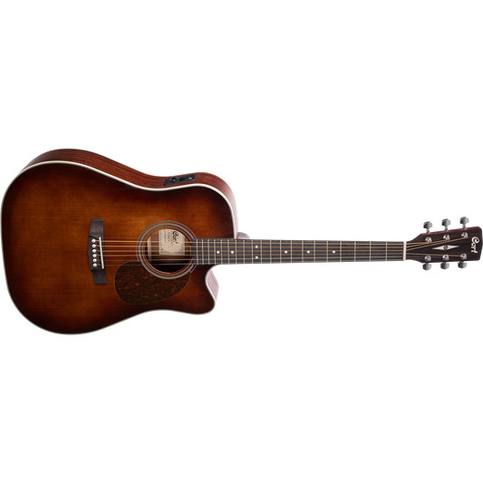 Cort MR500E Brown Burst Dreadnought Cutaway Acoustic Guitar