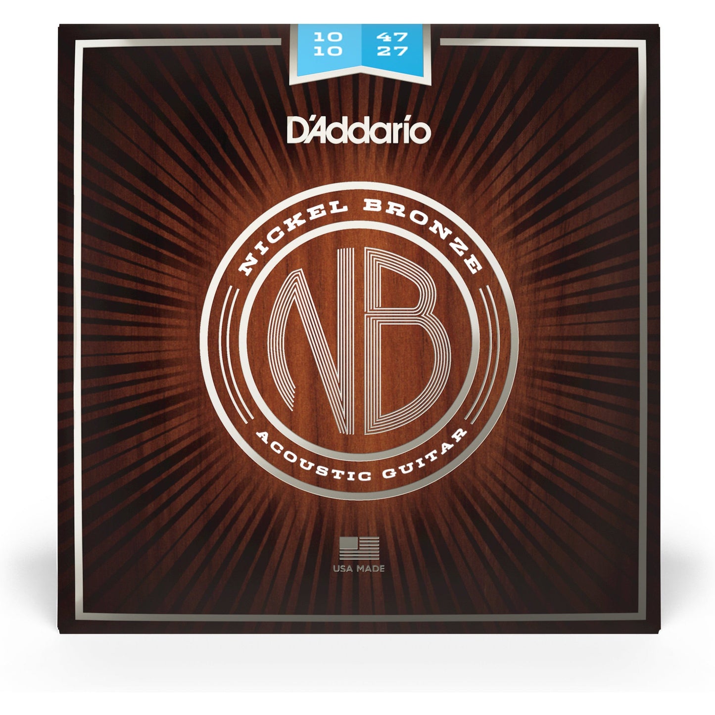 D'Addario NB1047-12 Nickel Bronze Acoustic Guitar Strings, 12-String, Light 10-47