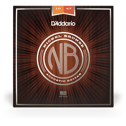 D'Addario Nickel Bronze Acoustic Guitar Strings – Extra Light – 10-47
