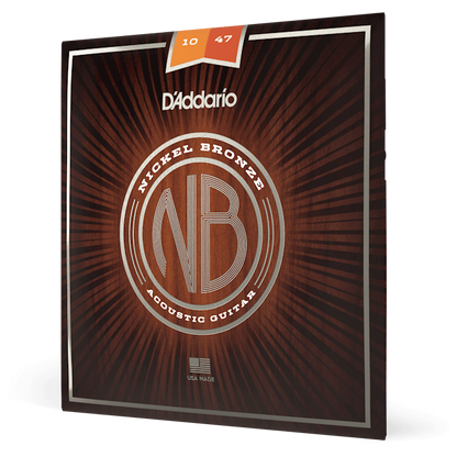 D'Addario Nickel Bronze Acoustic Guitar Strings – Extra Light – 10-47