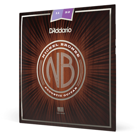 D'Addario Nickel Bronze Acoustic Guitar Strings – Custom Light – 11-52