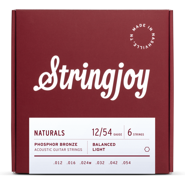 Stringjoy Naturals | Light Gauge (12-54) Phosphor Bronze Acoustic Guitar Strings