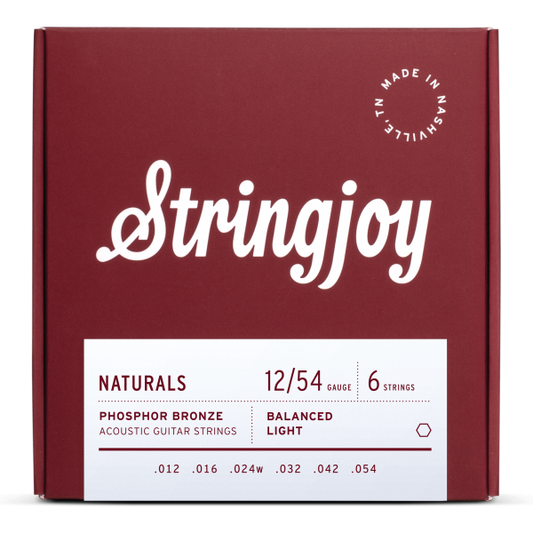 Stringjoy Naturals | Light Gauge (12-54) Phosphor Bronze Acoustic Guitar Strings