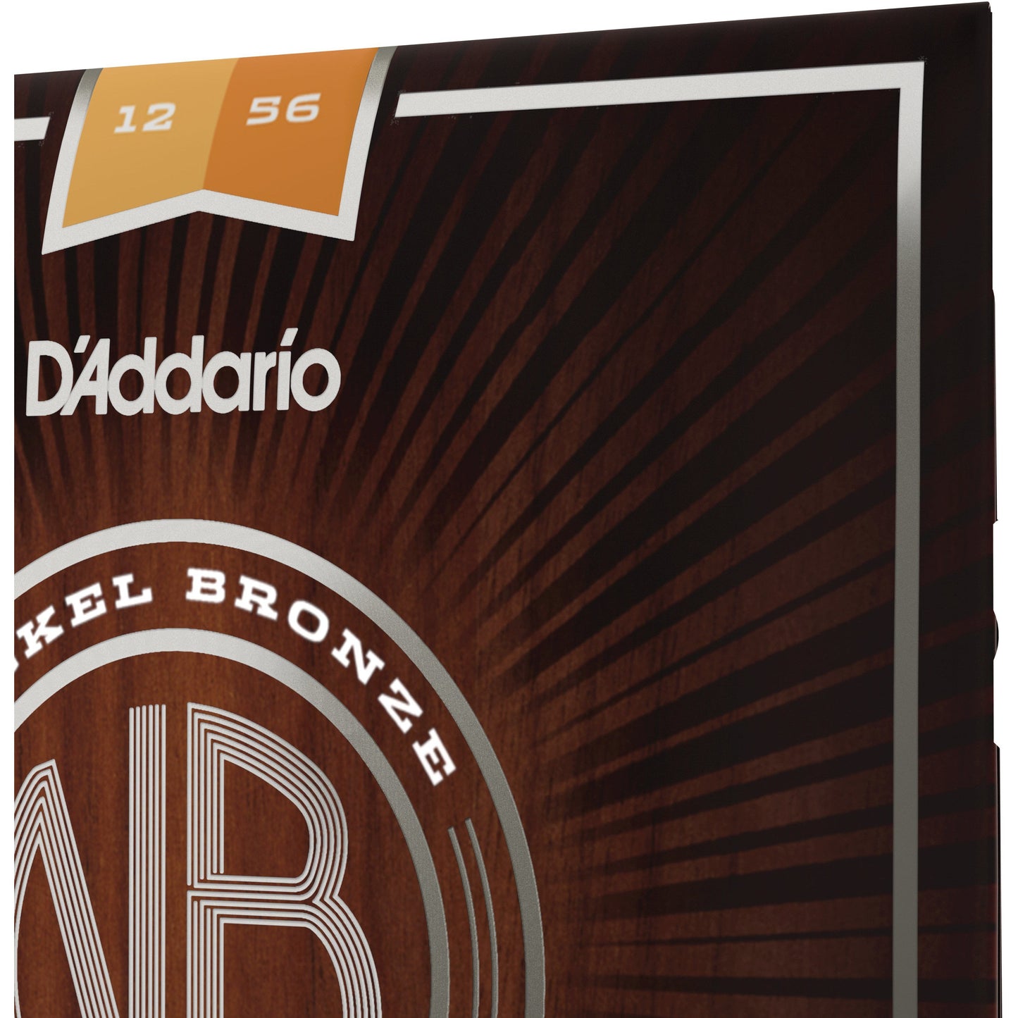 D'Addario NB1253 Nickel Bronze Acoustic Guitar Strings, Light Top / Med Bottom, 12-56