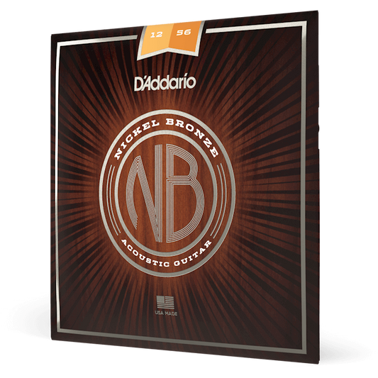 D'Addario Nickel Bronze Acoustic Guitar Strings – Light Top/Medium Bottom – 12-56