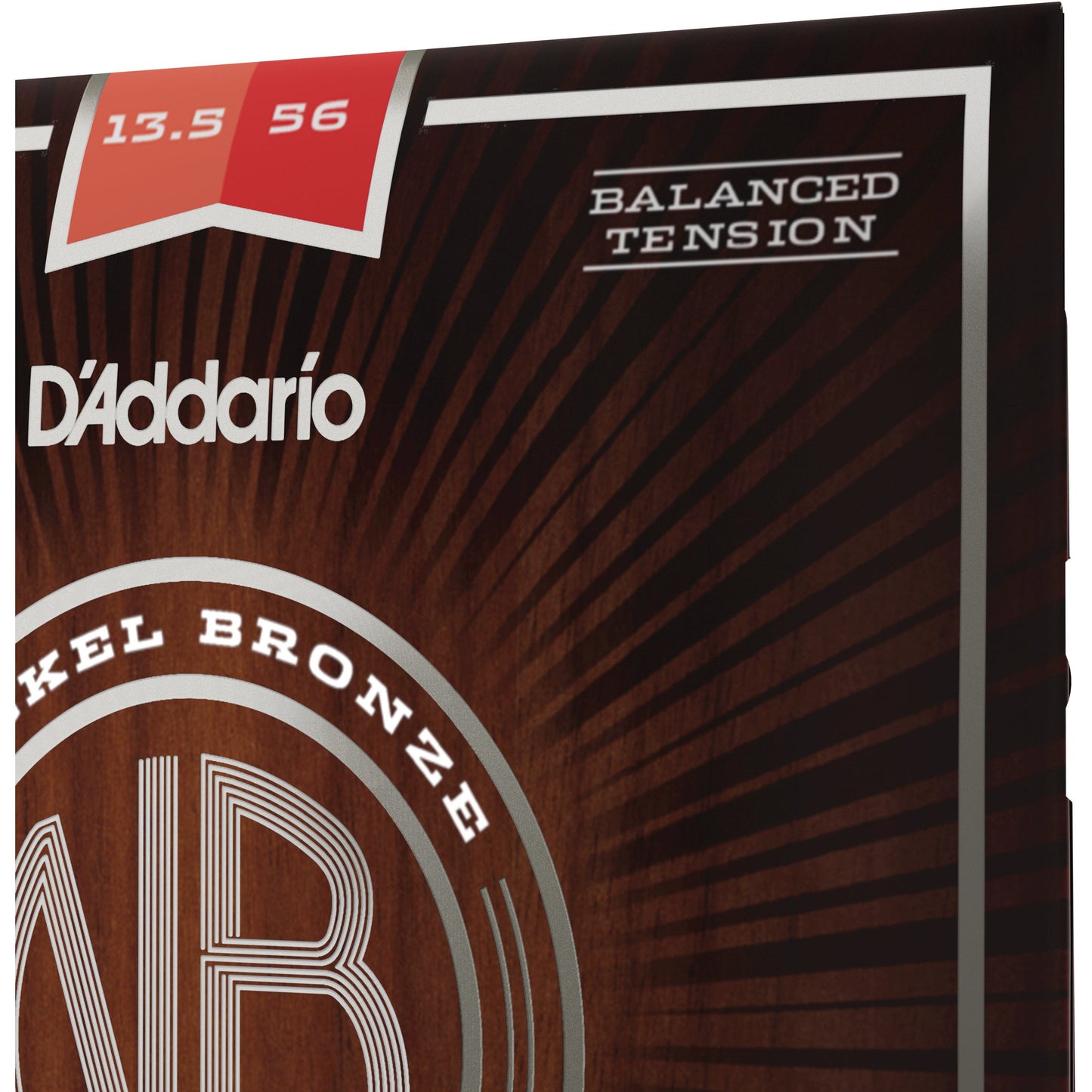 D'Addario NB13556BT Nickel Bronze Acoustic Guitar Strings, Balanced Tension Medium, 13.5-56