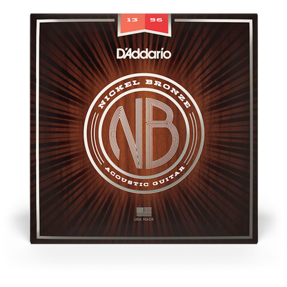 D'Addario Nickel Bronze Acoustic Guitar Strings – Medium – 13-56