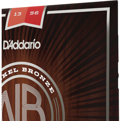 D'Addario NB1356 Nickel Bronze Acoustic Guitar Strings, Medium, 13-56