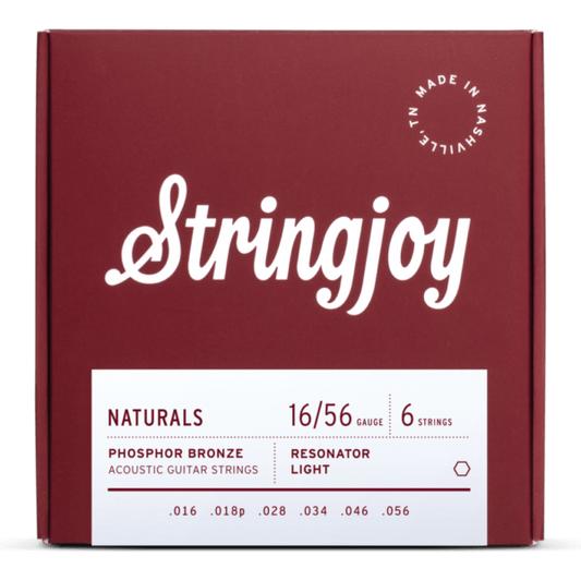 Stringjoy Naturals | Resonator Gauge (16-56) Phosphor Bronze Acoustic Guitar Strings