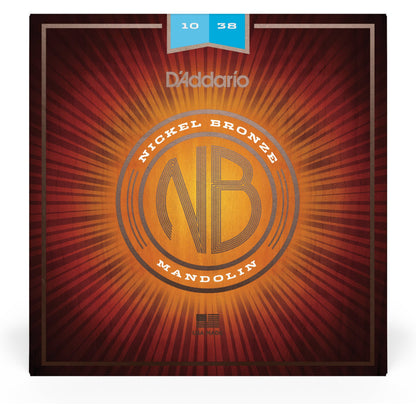 D'Addario NBM1038 Nickel Bronze Mandolin Strings, Light, 10-38