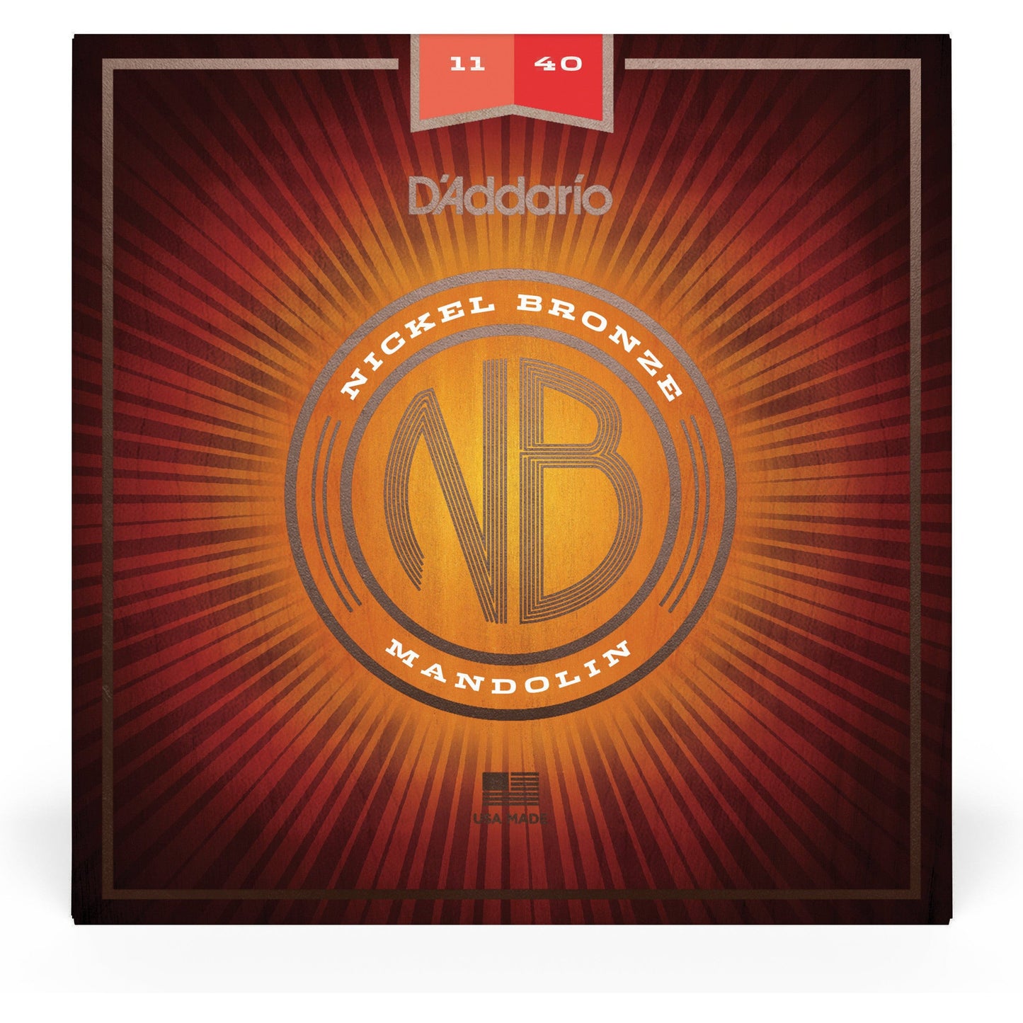 D'Addario NBM1140 Nickel Bronze Mandolin Strings, Medium, 11-40