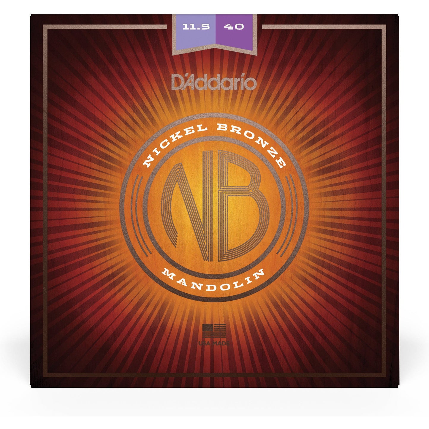 D'Addario NBM11540 Nickel Bronze Mandolin Set, Custom Medium, 11.5-40