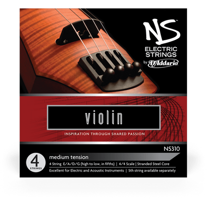 D'Addario NS Electric Violin String Set – 4/4 Scale – Medium Tension
