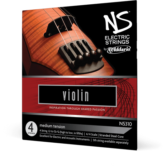 D'Addario NS Electric Violin String Set – 4/4 Scale – Medium Tension