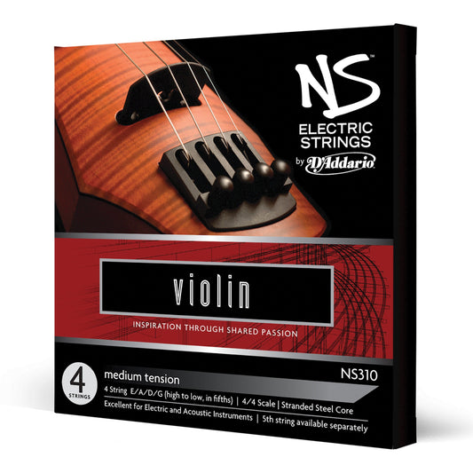 D'Addario NS Electric Violin String Set, 4/4 Scale, Medium Tension