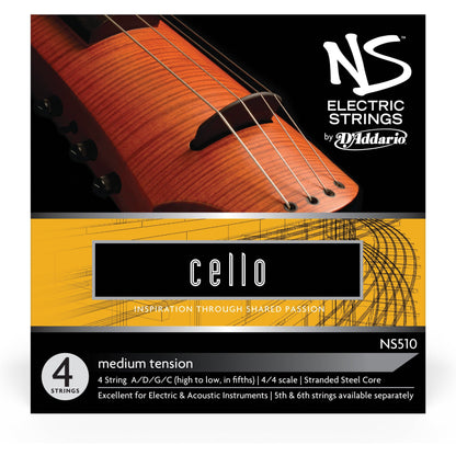 D'Addario NS Electric Cello String Set, 4/4 Scale, Medium Tension