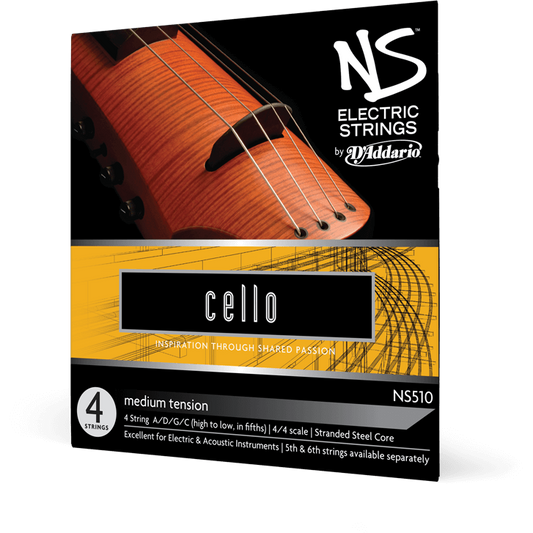 D'Addario NS Electric Cello String Set – 4/4 Scale – Medium Tension