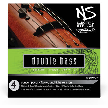 D'Addario NS Electric Contemporary Bass String Set, 3/4 Scale, Light Tension