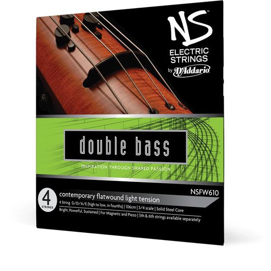 D'Addario NS Electric Contemporary Bass String Set – 3/4 Scale – Light Tension
