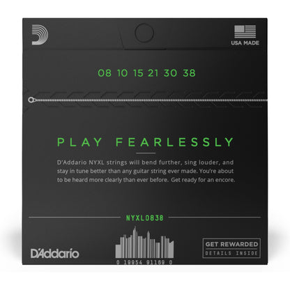 D'Addario NYXL0838 Nickel Wound Electric Guitar Strings, Extra Super Light, 8-38