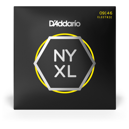 D'Addario NYXL Nickel Wound Electric Guitar Strings – Super Light Top/Regular Bottom – 9-46