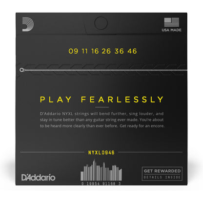 D'Addario NYXL0946 Nickel Wound Electric Guitar Strings, Super Light Top / Regular Bottom, 9-46