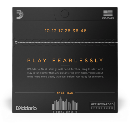 D'Addario NYXL Nickel Wound Electric Guitar Strings – Regular Light – 10-46