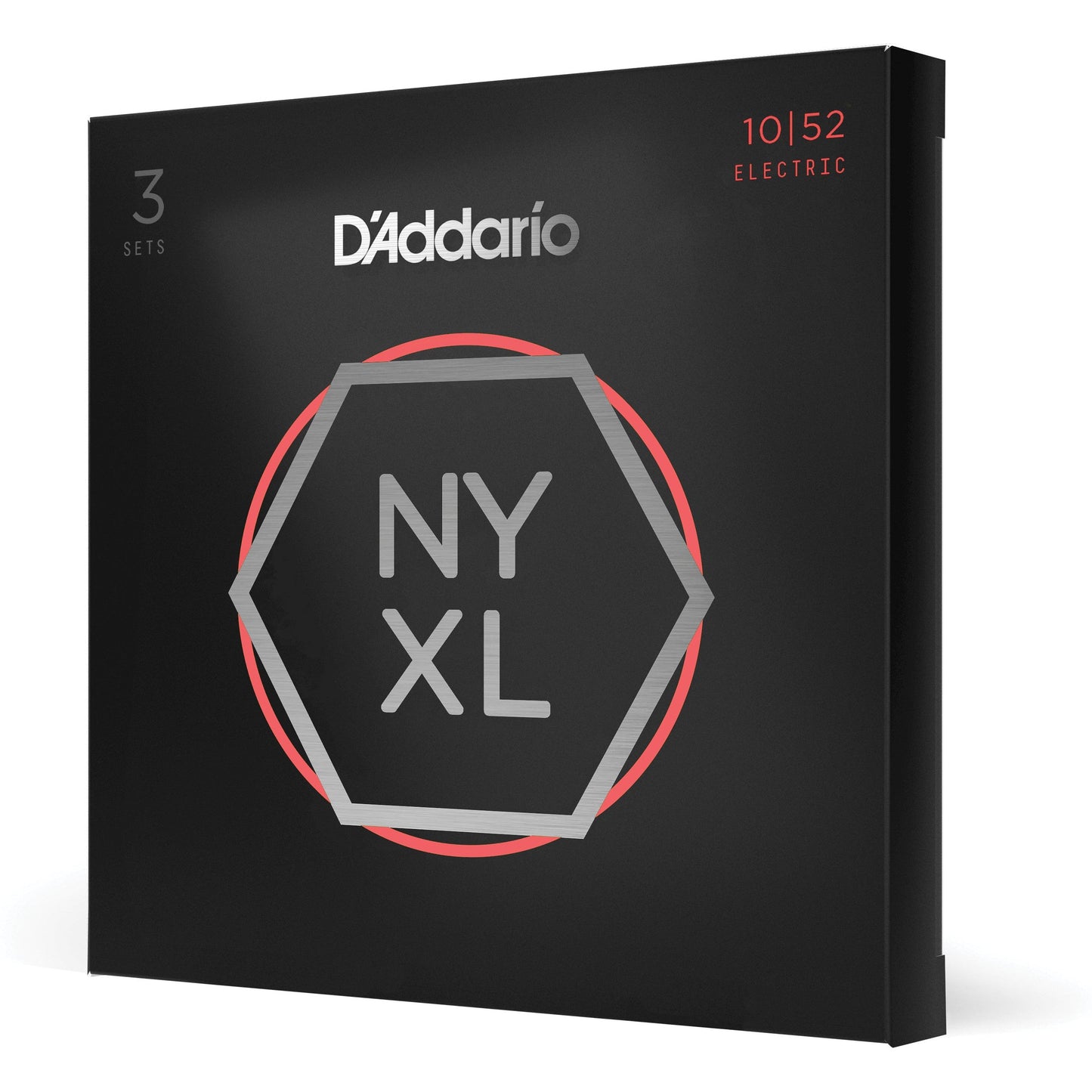 D'Addario NYXL1052-3P Nickel Wound Electric Guitar Strings, Light Top / Heavy Bottom, 10-52, 3 Sets