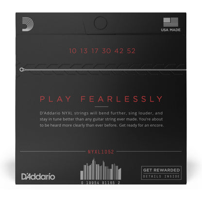 D'Addario NYXL1052 Nickel Wound Electric Guitar Strings, Light Top / Heavy Bottom, 10-52