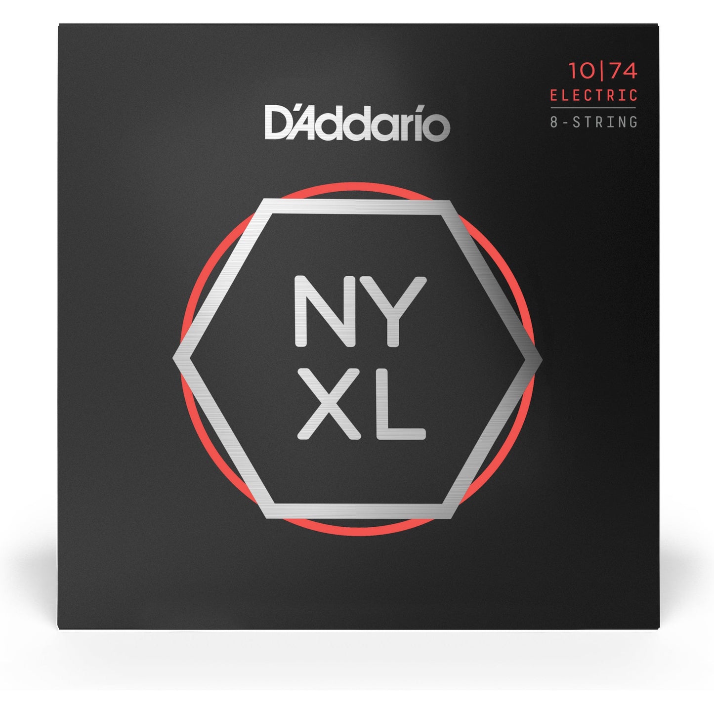 D'Addario NYXL1074 Nickel Wound 8-String Electric Guitar Strings, Light Top / Heavy Bottom, 10-74