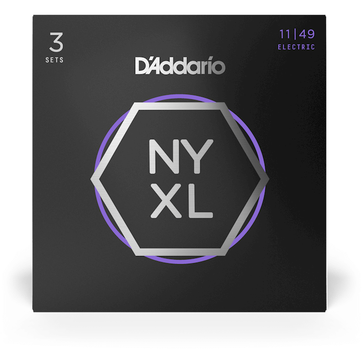 D'Addario NYXL Nickel Wound Electric Guitar Strings – Medium – 11-49 (3 Pack)